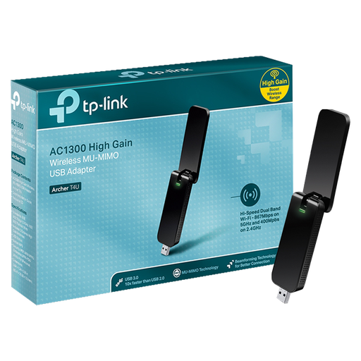 [Archer T4U] Adaptador de Red USB a Wi-Fi TP-Link Archer T4U AC1300 MU-MIMO 867Mbps