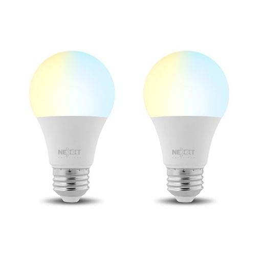 [NHB-W110 2PK] Bombilla LED Inteligente Nexxt A19 Lúz Calida Wi-Fi 110V 2pc