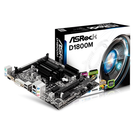 [90-MXGUK0-A0UAYZ] Motherboard Integrado ASRock D1800M Celeron Dual-Core J1800 2.4GHz 2xDDR3/DDR3L Micro-ATX