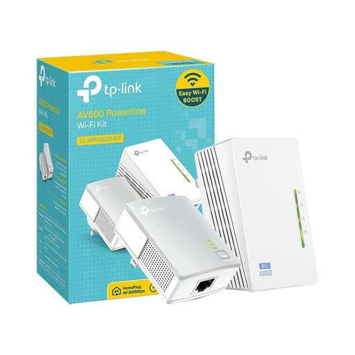 [TL-WPA4220KIT] Extensor Wi-Fi TP-Link TL-WPA4220Kit Powerline AV600 2-RJ45 300Mbps