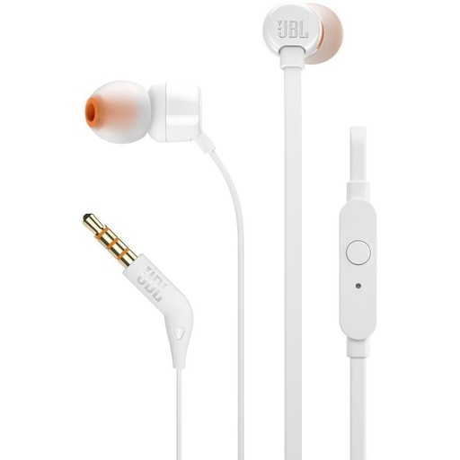 [JBLT110WHTAM] Audifonos JBL 3.5mm In-ear T110 Con Micrófono Blanco
