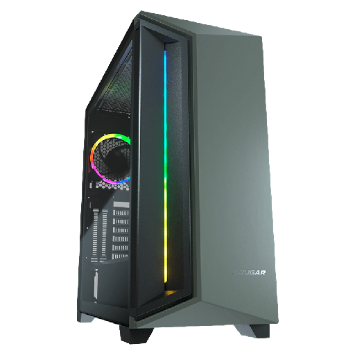 [385UM30.0005] Case Gaming Cougar DarkBlader X7 Verde Media Torre Vidrio Templado ATX (Sin Fuente)